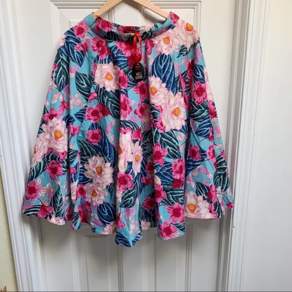 NWT Hell Bunny Nostalgic Awe A-Line Skirt Tropical - Picture 4 of 8